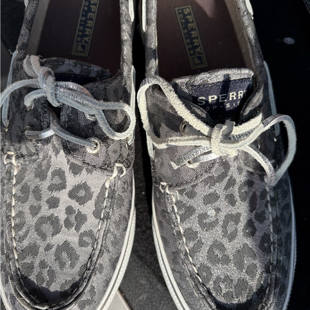 Sperry Men's Black Leopard Boat Shoes